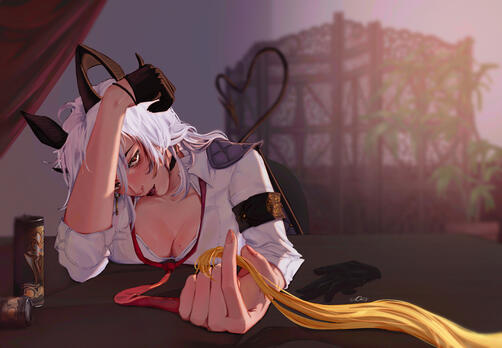 Date with Zani - Fanart of Zani (vaguely featuring Pheobe's hair), from Wuthering Waves.