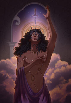 Visions - The official religious depiction of Vatje, the god of illusions, dreams and prophecy (OC).